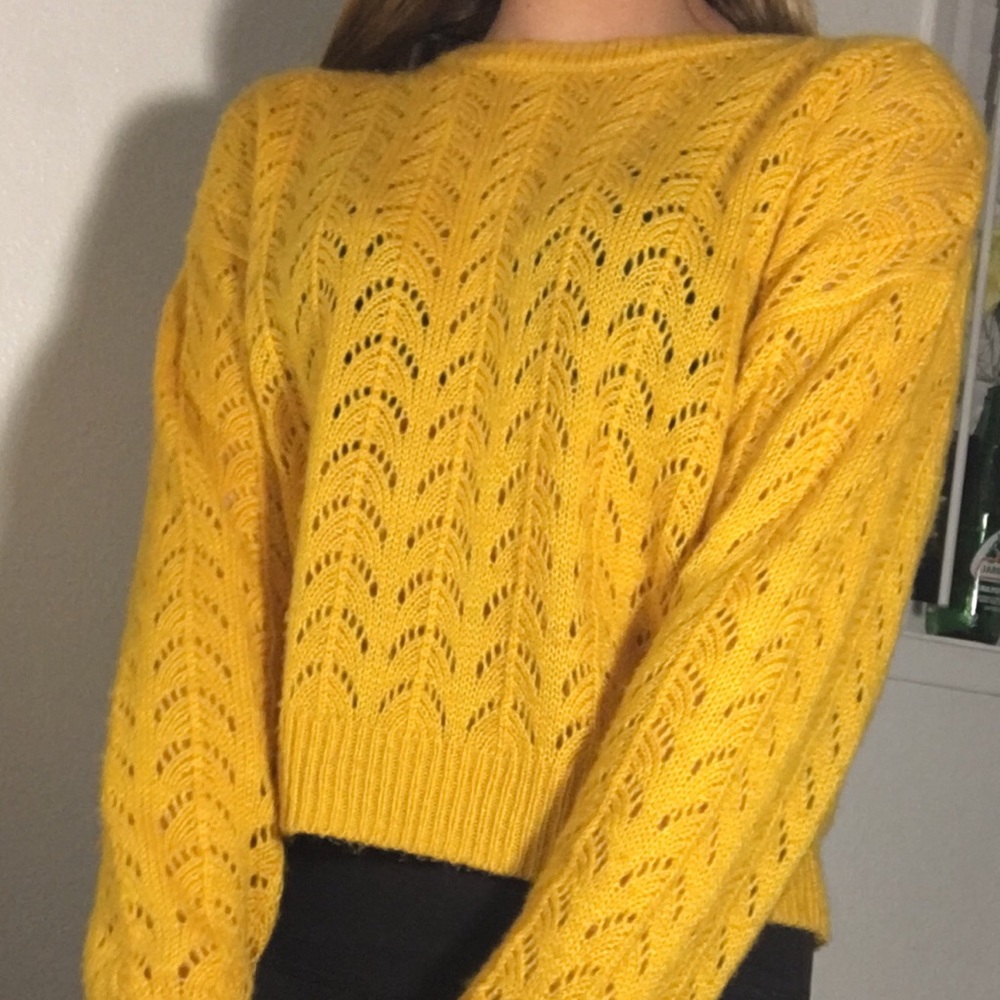 Yellow knit sweater